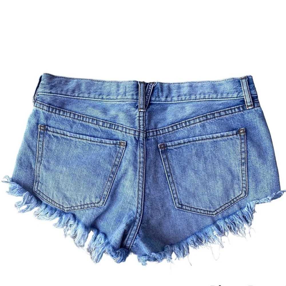 Free People We The Free Denim Distressed Shorts 25